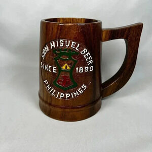 2/$30 San Miguel Beer Mug Wooden Philippines Decorative